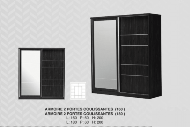 Armoire 2 portes coulissantes