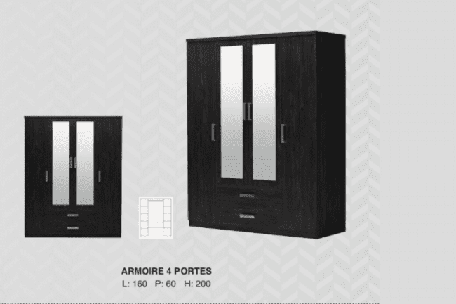 Armoire é tiroirs é 4 portes