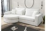 Canap? angle tissu bouclette ARIA