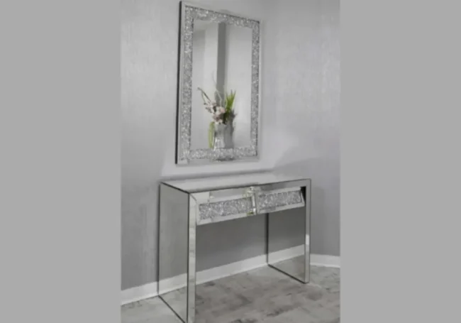 Coiffeuse Miroir 2 Tiroirs 110x45x80 CM