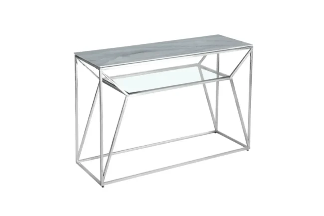 Console Cheryl en Marbre Blanc 120x40x78 CM