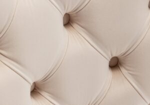 Chaise capitonnée argent beige LORA - Image 4
