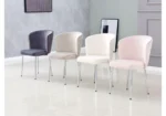Lot De 4 Chaises Diana Chrome Velours