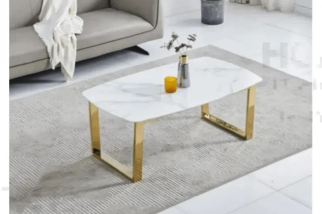 Table Basse Lola Marbre Dore