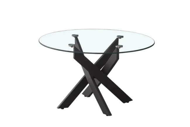 Table Basse Ronde Jessy Pieds Metal Noir