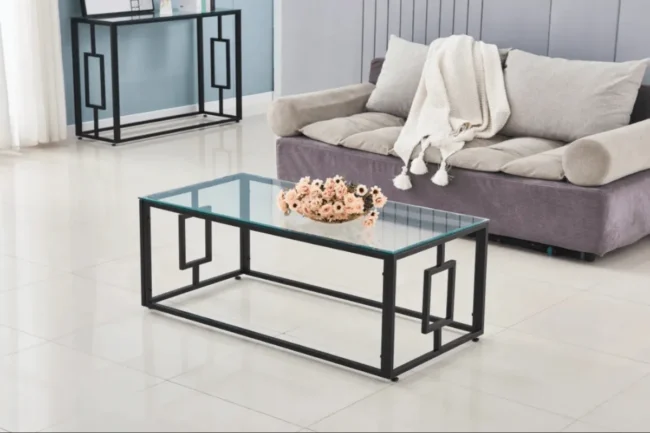 Table Basse Sophie Pieds Noir 120x60x45 CM