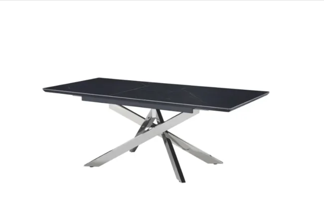 Table Extensible Agathe Pieds Chrome 160x200