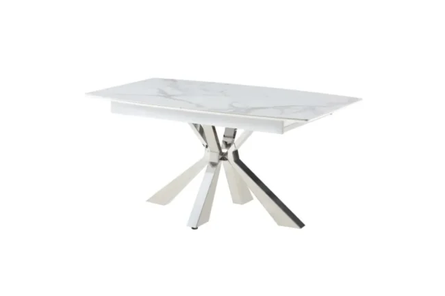 Table Extensible Bianca Pieds Chrome