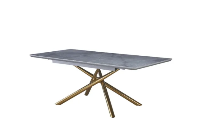 Table Extensible Zephir Pieds Gold 160x200