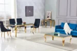 Table Repas Baroque Gold Miroir - Image 2