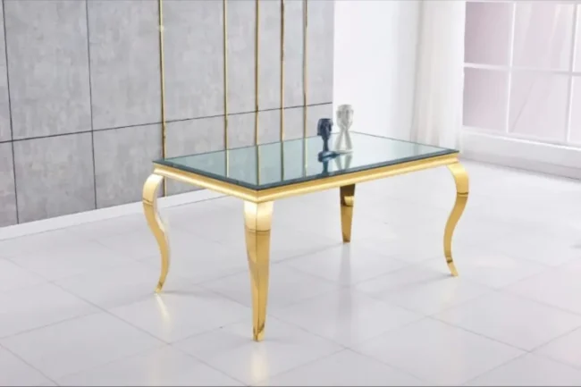 Table Repas Baroque Gold Miroir