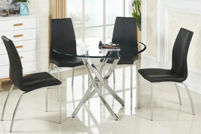 Table Repas Jessica Pieds Chrome