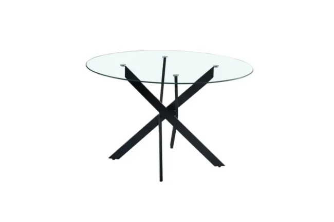 Table Repas Jessica Transparent Pieds Metal Noir