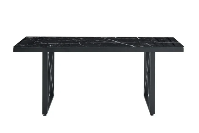 Table Repas Levanto Metal Pieds Noir 180x90x75 CM