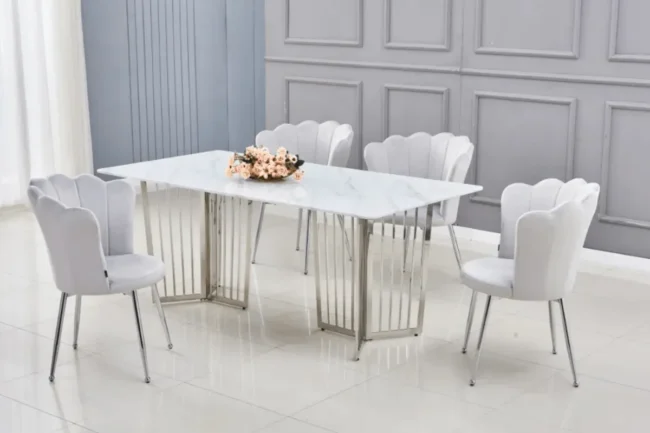 Table Repas Papillon Marbre Blanc 180×90 CM