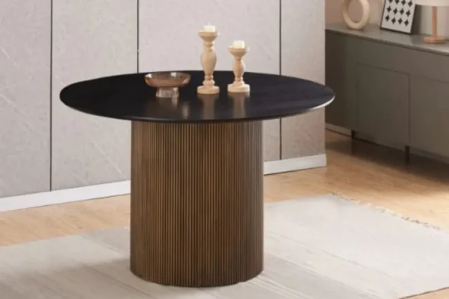 Table a Manager Baieta Pied Gold Plateau Noir 120×75 CM