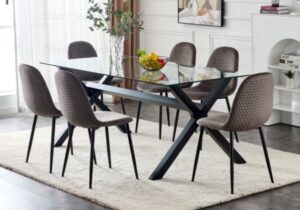 Table ? manger en verre pied noir CROSS - Image 2