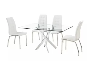 Table repas et chaises blanches DESIGN