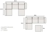 Canapé Elégance Velours Modulable 4+1 Pouf - Image 3