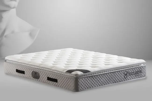 Matelas Exclusif Ressorts Gris - 32 cm avec surmatelas Intégré