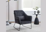 Fauteuil Baska Metal Noir Laine - Image 2