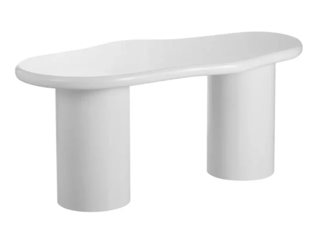 TABLE REPAS CURVE BLANC